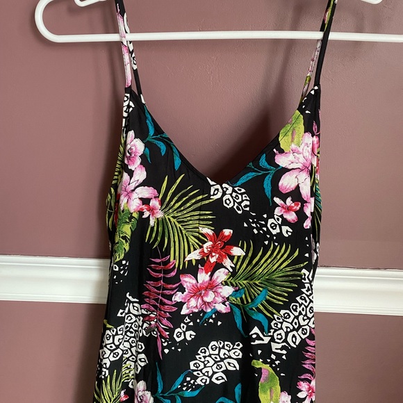 Boho Me Collection Spaghetti Strap High Low Ruffle Hem Floral Maxi Dress small - Picture 5 of 15